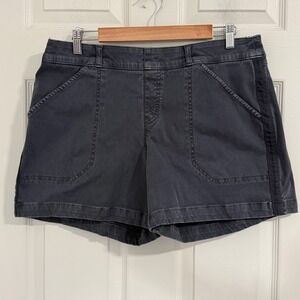 SPANX Shorts Women Large Charcoal Stretch Twill Capsule Neutral Minimalist